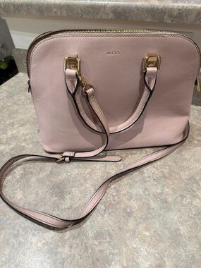 ALDO Blush Pink Saffiano Dome Satchel with Detachable Strap